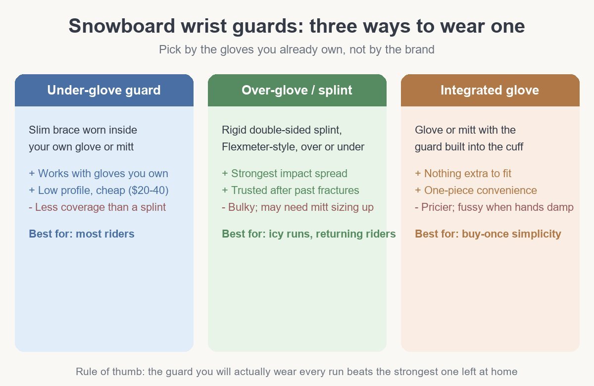 the three types of wrist guards for snowboarding